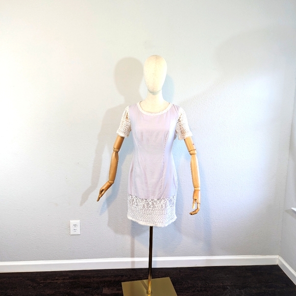 Max and Cleo Pastel Lavender Sheath Dress with Lace / Size 2 - Picture 1 of 9